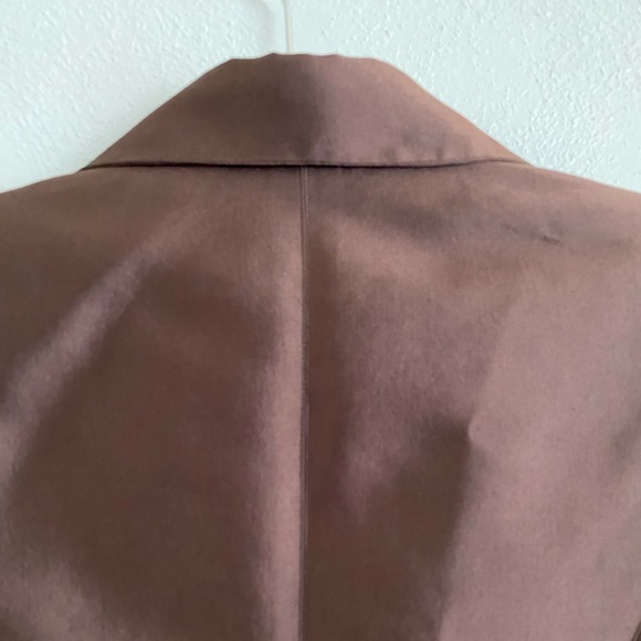 Vintage Jovani Wool Silk Jacket Size 6 Small Brown Formal Long Sleeve Open Front - Picture 7 of 9